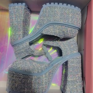 Sugar Thrillz tweed platforms